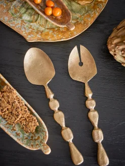 Salad Servers^Bloomingville Edi salad servers 2-piece, Brass Gold-coloured