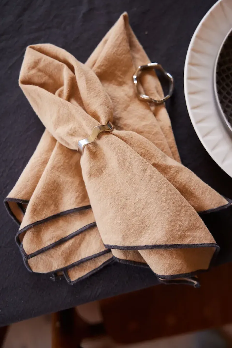 Linen & Cotton Napkins^Sagaform Edith napkin 45x45 cm 2-pack, Beige