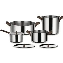 Saucepan Sets|Saucepans^Alessi Edo pot set 4 pieces, stainless steel Silver-coloured
