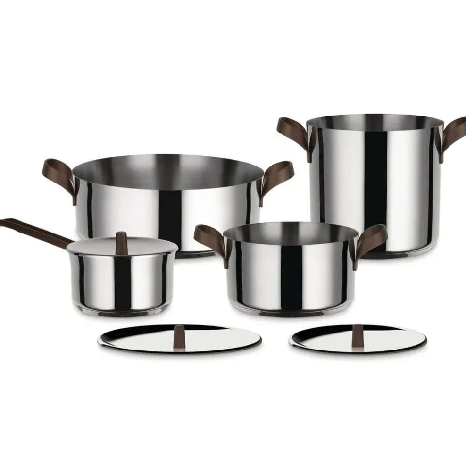 Saucepan Sets|Saucepans^Alessi Edo pot set 4 pieces, stainless steel Silver-coloured