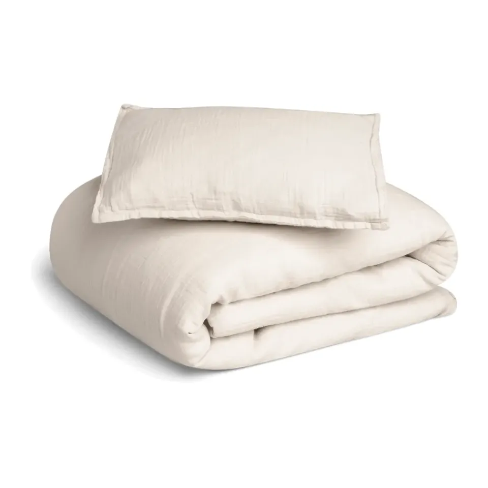 Sale Garbo&Friends Eggshell Muslin bed set baby, 70x80 cm/28x35 cm Beige