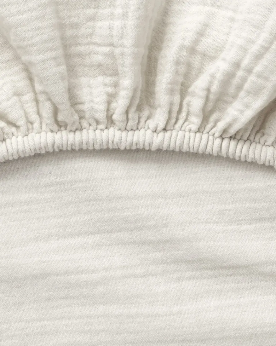 Bed Sheets^Garbo&Friends Eggshell Muslin fitted sheet, 70x140x20 cm Beige