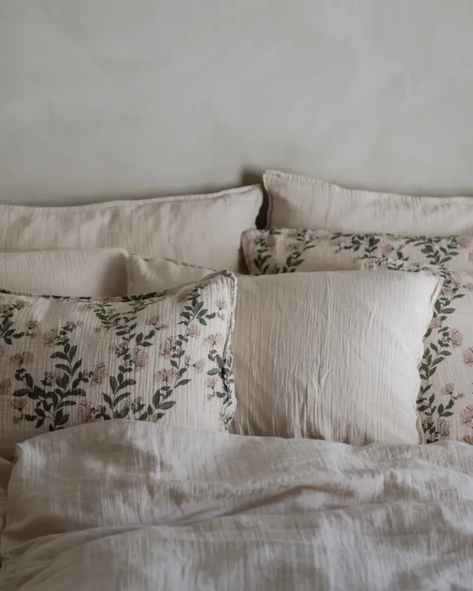 Pillow Cases^Garbo&Friends Eggshell Muslin pillowcase, 50x90 cm Beige