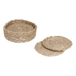 New Dixie Elin coaster Ø10.5 cm 6-pack, Naturalgrey Beige