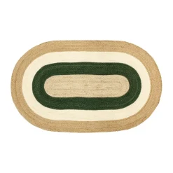 Jute & Natural Fibre Rugs^Dixie Elin striped oval jute rug 92x150 cm, Green BeigeGreen