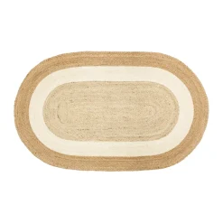 Outlet Dixie Elin striped oval jute rug 92x150 cm, Natural Beige