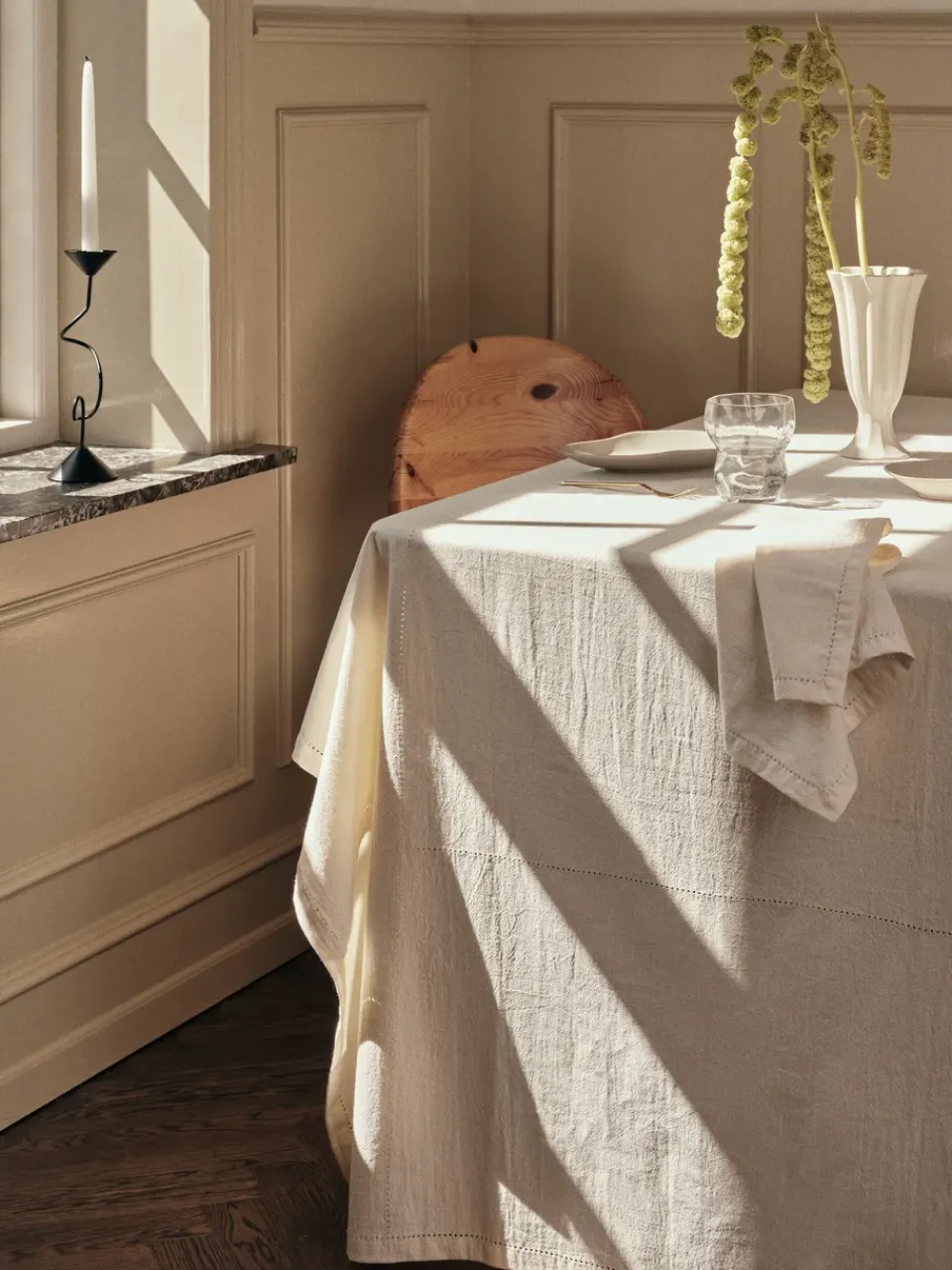 Online Broste Copenhagen Elin tablecloth, 160x300 cm, Off White