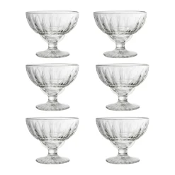 Dessert Bowls^La Rochère Elise bowl on foot 40 cl 6-pack, Clear Transparent