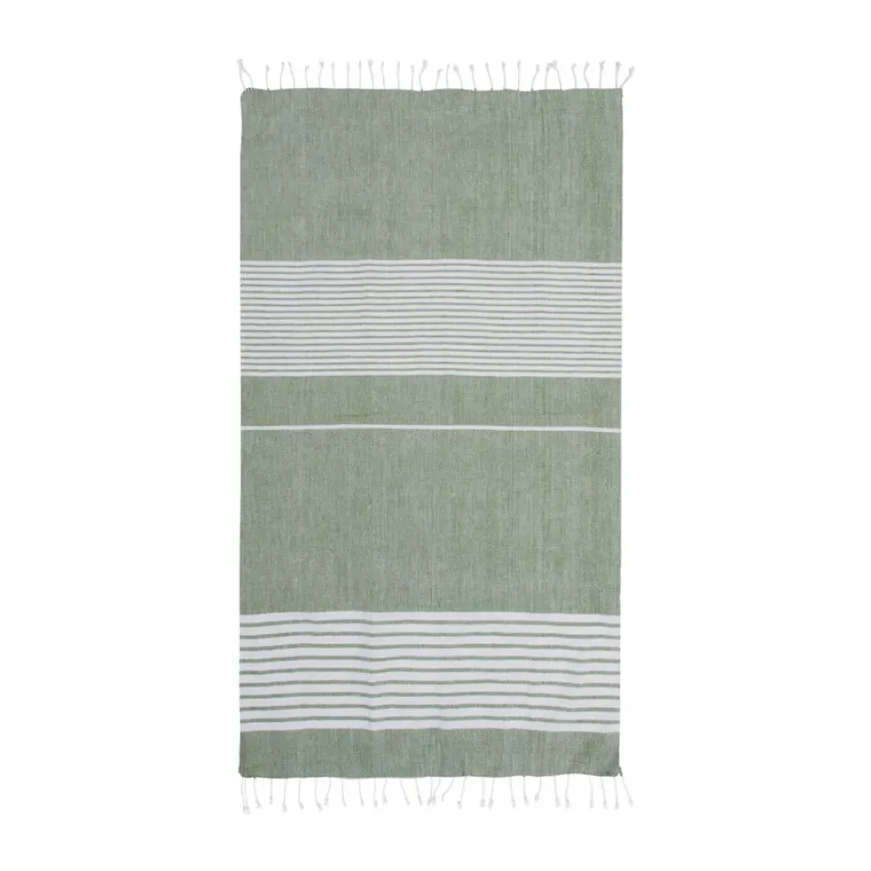 Bath Sheets^Sagaform Ella hamam striped towel 90x170 cm, Green
