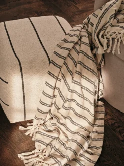 Cotton Blankets & Throws^Broste Copenhagen Elly throw 130x160 cm, -natural Black