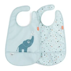 Bibs^Done by deer Elphee bib with velcro 2-pack, Blue