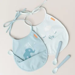 Bibs^Done by deer Elphee Tiny bib 2-pack, Blue