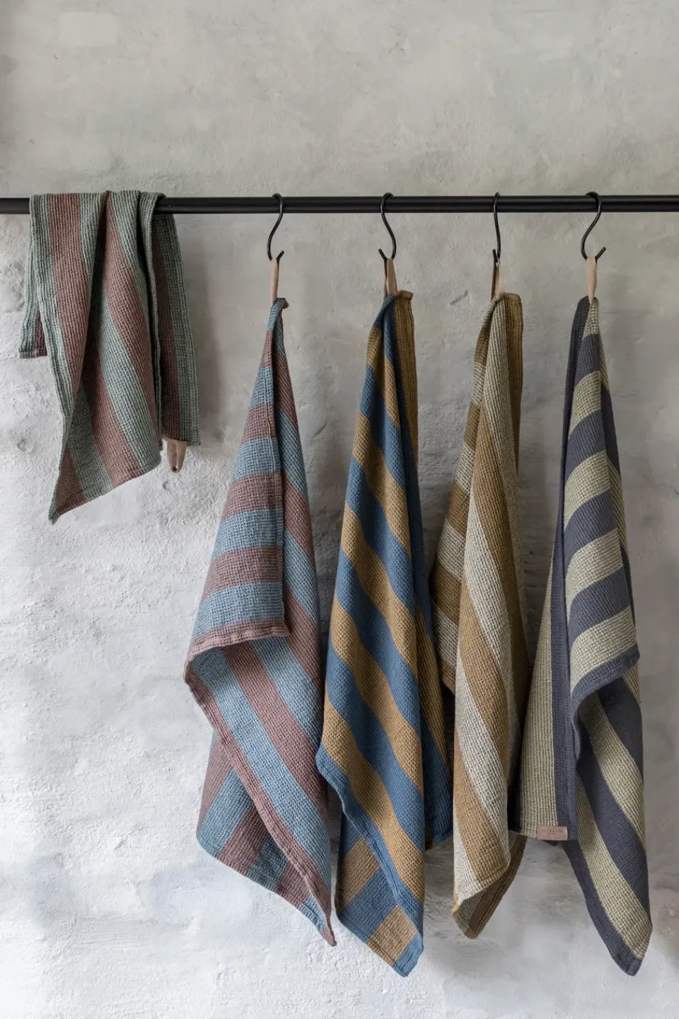 Kitchen Tea Towels^Mette Ditmer Elvira kitchen towel 50x70 cm, Ochre BrownBlue