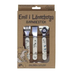 Outlet Rätt Start Emil i Lönneberga children's cutlery 3 pieces, White Multi