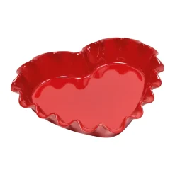 Sale Emile Henry pie dish heart 1.5 L, Red