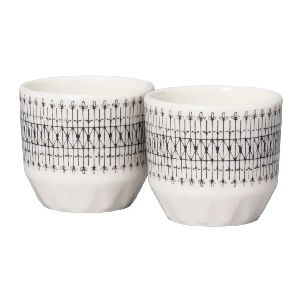 Egg Cups^Arabia Emilia egg cup 4 cl 2-pack, Black-white BlackWhite
