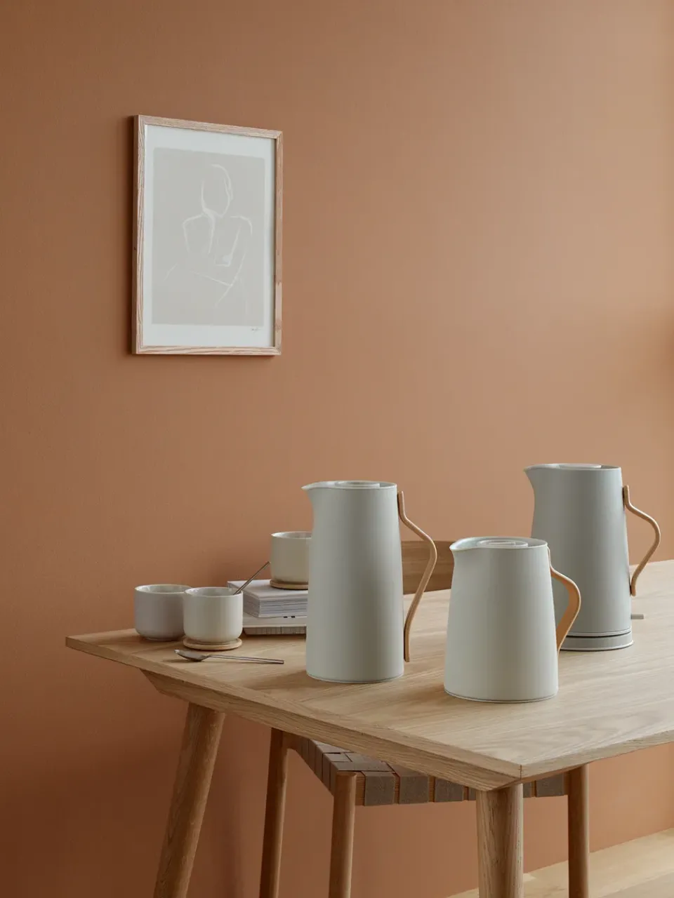Thermoses^Stelton Emma coffee vacuum jug, Soft sand BeigeBrown