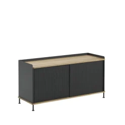 Muuto Enfold Low Side table, -oak-metal Black