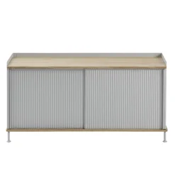 T.V & Media Units|T.V & Media Units^Muuto Enfold sideboard low 125x45x63 cm, Oak-Grey BrownGrey
