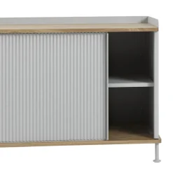T.V & Media Units|T.V & Media Units^Muuto Enfold sideboard low 125x45x63 cm, Oak-Grey BrownGrey
