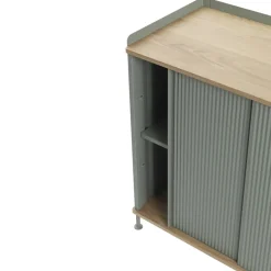 Hot Muuto Enfold sideboard low 125x45x63 cm, Oak-Dusty green BrownGreen