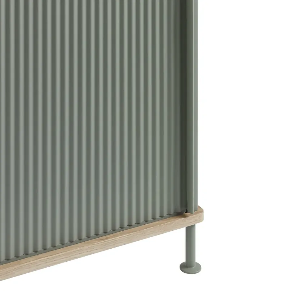 Hot Muuto Enfold sideboard low 125x45x63 cm, Oak-Dusty green BrownGreen
