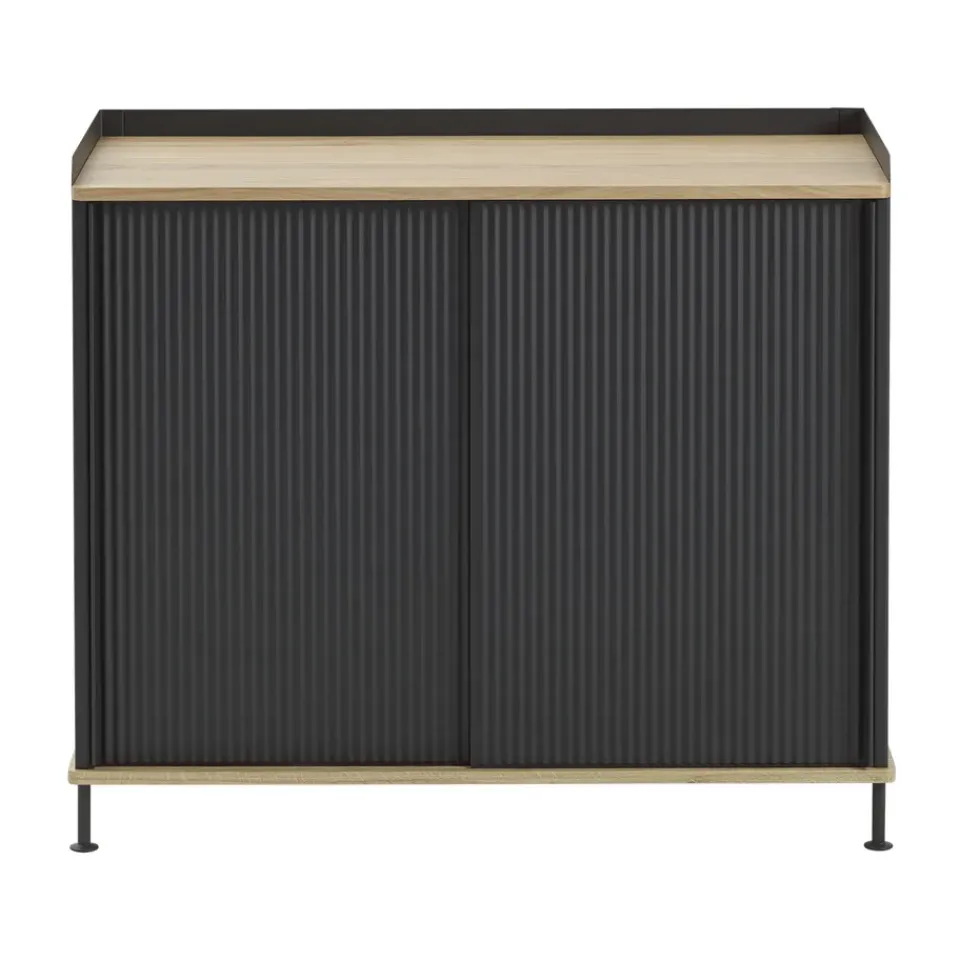 Hot Muuto Enfold Sideboard 100x45x85 cm, Lacquered oak-anthracite Black