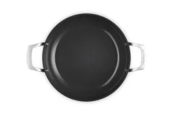 New Le Creuset ENSC casserole pan with glass lid, 28 cm Black