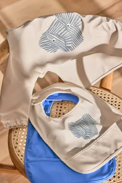 Bibs^OYOY Erik Elephant bib with sleeves, Beige