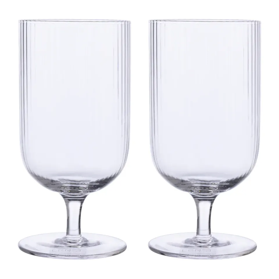 Beer Glasses^ERNST beer glass ribbed 2-pack, Clear Transparent