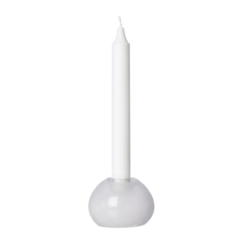 Online ERNST candle holder glass Ø7.5 cm, White