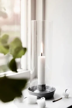 Candle Holders^ERNST candle sticks glass cylinder, Dark Grey