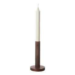 Clearance ERNST candle sticks made of wood 15 cm, Dark Brown