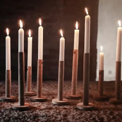 Candle Holders^ERNST candle sticks made of wood 15 cm, nature Beige