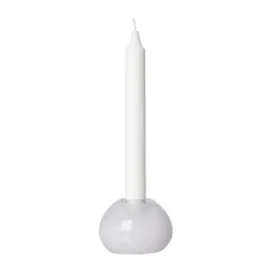 Candle Holders^ERNST candlestick glass Ø9 cm, White