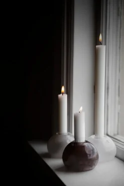 Candle Holders^ERNST candlestick glass Ø9 cm, White