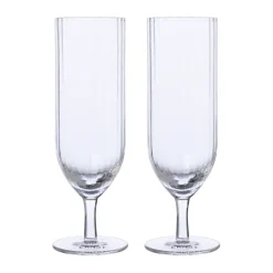 Champagne Glasses^ERNST champagne glass ribbed 2-pack, Clear Transparent