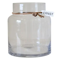 Clearance ERNST glass vase H18cm Ø12.5cm, clear Transparent