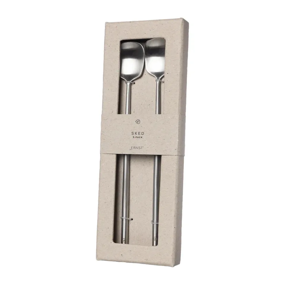 ERNST long drink spoon 2-pack, Stainless steel Silver-coloured