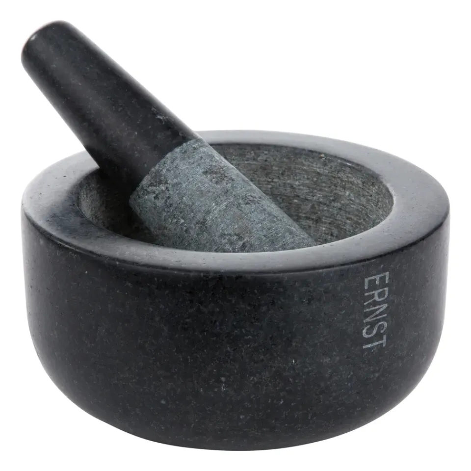 Outlet ERNST mortar granite, Large Ø14 cm Black