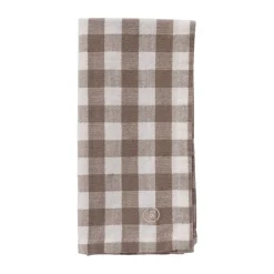 Linen & Cotton Napkins^ERNST napkin checkered 40x40 cm, Mole-white BrownWhite