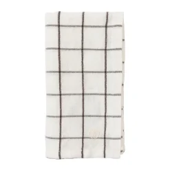 Hot ERNST napkin large checkered 40x40 cm, White-brown WhiteBrown
