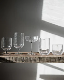 Sale ERNST oil glass bubbly glass 45 cl 2-pack, Clear Transparent