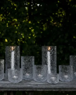 Tea Light Holders, Lanterns & Candle Dishes^ERNST patterned candle holder, Ø9x15 cm Transparent