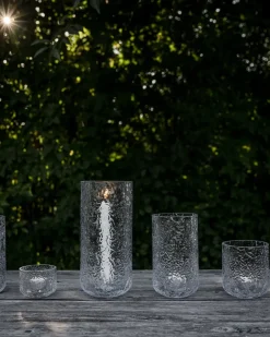 Tea Light Holders, Lanterns & Candle Dishes^ERNST patterned candle holder, Ø9x15 cm Transparent
