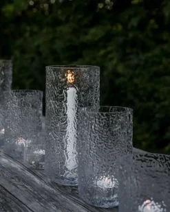 Tea Light Holders, Lanterns & Candle Dishes^ERNST patterned candle holder, Ø9x15 cm Transparent