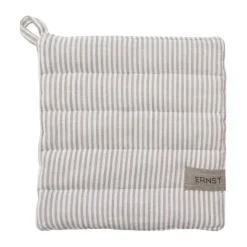 Outlet ERNST potholder striped 23x25 cm, Beige-white stripe BeigeWhite