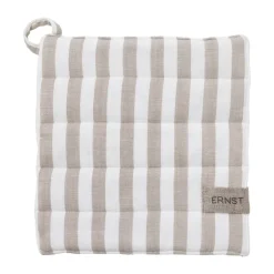 Oven Mitts, Gloves & Pot Holders^ERNST potholder wide stripes 23x25 cm, Beige-white stripe BeigeWhite
