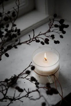 Scented Candles & Diffusers^ERNST scented candle in glass with band Ø8 cm, Time to do nothing TransparentWhite