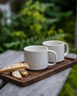 Teacups^ERNST teacup grooved 36 cl, Off- White